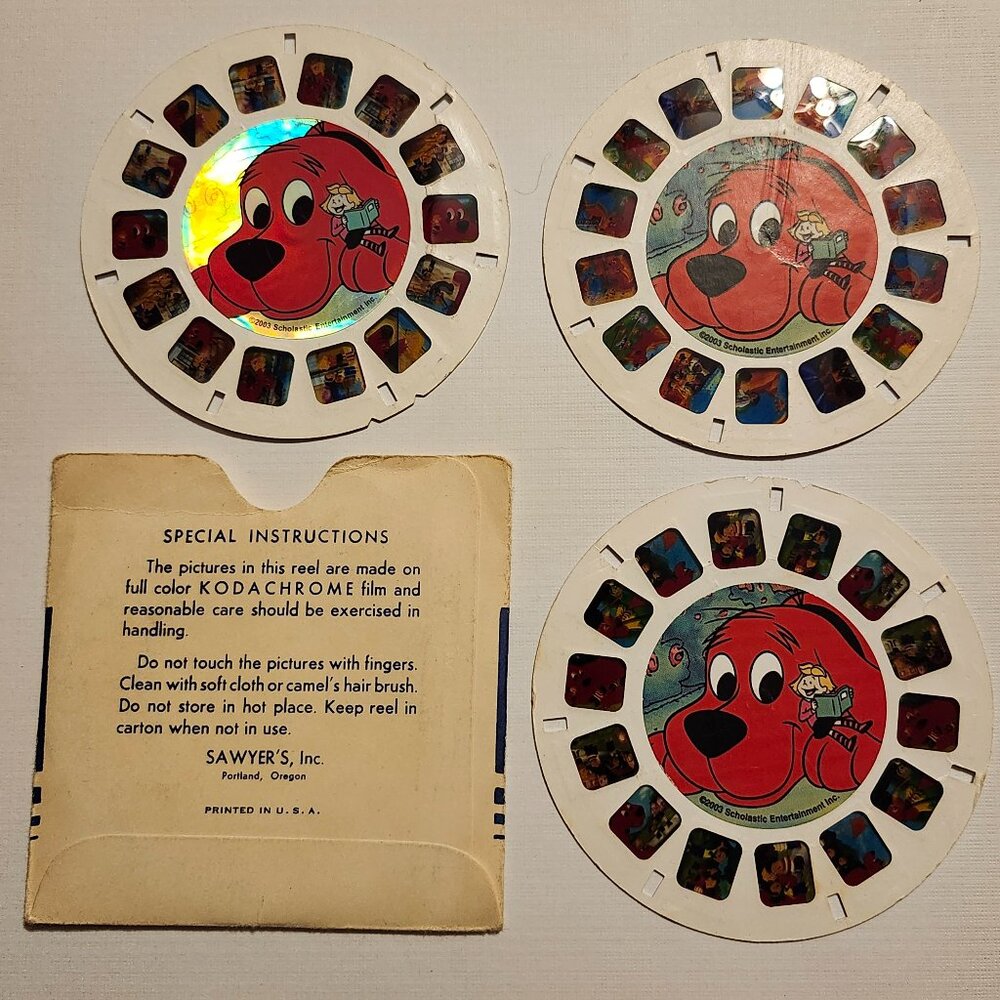 VINTAGE Clifford The Big Red Dog View Master Reels Lot of 3